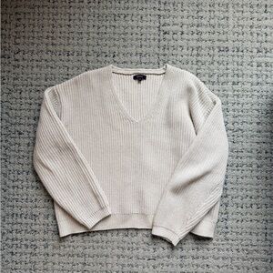 Quince Soft Beige V-Neck Sweater